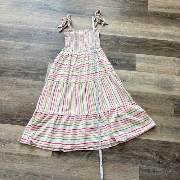 Polagram Multicolor Stripe Smocked Tie Strap Maxi Dress Size M - Picture 8 of 13